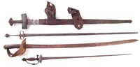 Lot 186 - African sword, French sword and two court sword