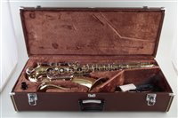 Lot 54 - Yamaha YTS-23 saxophone with case and music