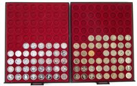 Lot 71 - Two trays of Royal Mint, Queen Elizabeth II, One Pound proof and circulated coins.