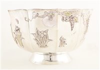 Lot 82 - Chinese silver lotus flower shape large bowl