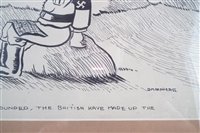 Lot 329 - D.M. Reader 'No Help! Dr Goebbels Says that we are not surrounded, the British have made up the whole story' ink on paper framed