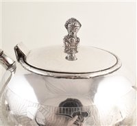 Lot 9 - Columbian 900 standard silver 4-piece teaset and tray