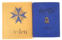 Lot 307 - Third Reich 1936 Olympics photograph album and an Orden cigarette card album and medals