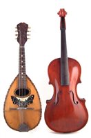 Lot 23 - Bowl back mandolin and a viola