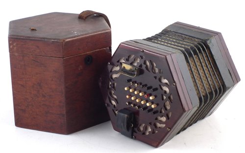 Lot 64 - Lachenal English 48 key concertina with case
