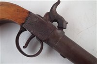 Lot 32 - 19th century Boxlock pocket pistol.