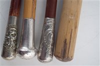 Lot 274 - Four officers swagger sticks including University Public Schools