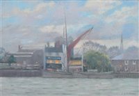Lot 278 - Bob Richardson, "The Prospect of Whitby, Wapping Wall, London", pastel.