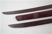 Lot 214 - Two Malay /Indonisian Klewang swords