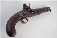 Lot 6 - Flintlock .650 bore holster pistol by Jover