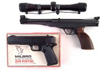 Lot 81 - ElGamo .177 Air Pistol also a Milbro G10 .and a Nikko Stirling scope.