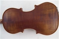 Lot 11 - Good Chinese medium grade violin, with two piece back, bow and case.