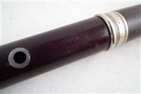 Lot 39 - Rosewood flute by J. Wallis London, with mahogany fitted case