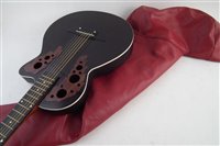 Lot 38 - Steel string Ovation design bowl back guitar with soft case