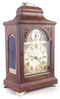 Lot 308 - Mid 19th century bracket clock, brass arched dial signed W.J. Kenvin, Southampton.