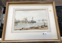 Lot 263 - P.W. Steer, Harbour scene, watercolour.