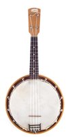 Lot 149 - Dick Barrie ukulele banjo circa 1950 with new hard case