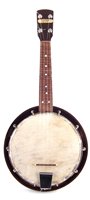 Lot 145 - Ukulele banjo circa 1930, with Luxor badge to headstock