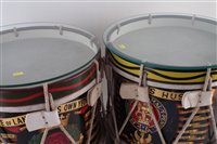 Lot 344 - Duke of Lancaster's own Yeomanry and 14/20 King Hussars drums.