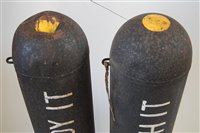 Lot 252 - Pair of 100lbs training bombs.