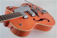 Lot 109 - Gretsch Electromatic semi acoustic electric guitar in orange with strap and hardcase