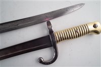 Lot 145 - Two Chassepot M1866 pattern sword bayonets