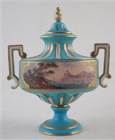 Lot 44 - Sevres style lidded vase