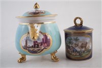Lot 45 - Meissen lidded jug, also a chocolate cup and cover