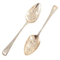 Lot 81 - Two Georgian silver spoons