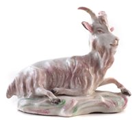 Lot 112 - 18th century English porcelain model of a recumbent goat