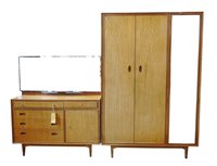 Lot 322 - Heals triple wardrobe and dressing table.