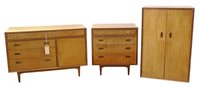 Lot 321 - Heals dressing table, chest of drawers and a Gent's wardrobe.