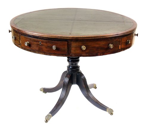 Lot 343 - George III mahogany drum table.