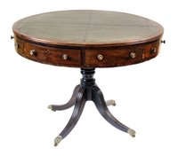 Lot 343 - George III mahogany drum table.