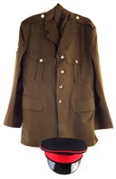 Lot 350 - British Army No.2 uniform jacket, trousers and peaked cap, 34 size,  made in 1975.
