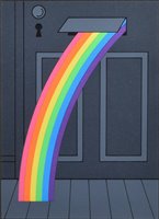 Lot 313 - Patrick Hughes, "Indoor Rainbow", signed screenprint.