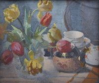 Lot 202 - Dorothy Adamson, "Spring Flowers", oil on canvas.