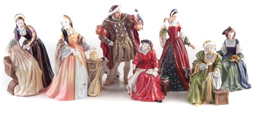 Lot 59 - Royal Doulton Henry VIII and six wives figure set