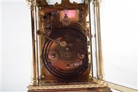 Lot 311 - 20th century carriage clock, brass frame.