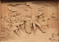 Lot 307 - Ernst Steiner, A Tyrolean interior scene with figures dancing, carved limewood diorama.