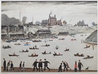 Lot 186 - After L.S. Lowry, "Crime Lake", signed print.