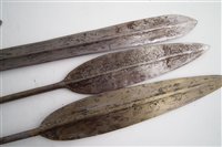 Lot 168 - Twelve East African spear heads and a short sword