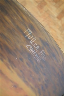 Lot 196 - Muller Fres Luneville glass signed ceiling light bowl circa 1920