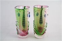 Lot 197 - Pair of Murano glass face vases