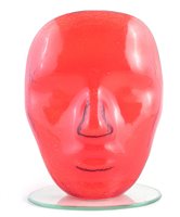 Lot 198 - Red glass face vase