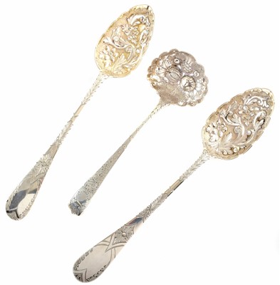 Lot 5 - Pair of Scottish silver berry spoons