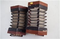 Lot 60 - Two Jones Anglo twenty key concertinas