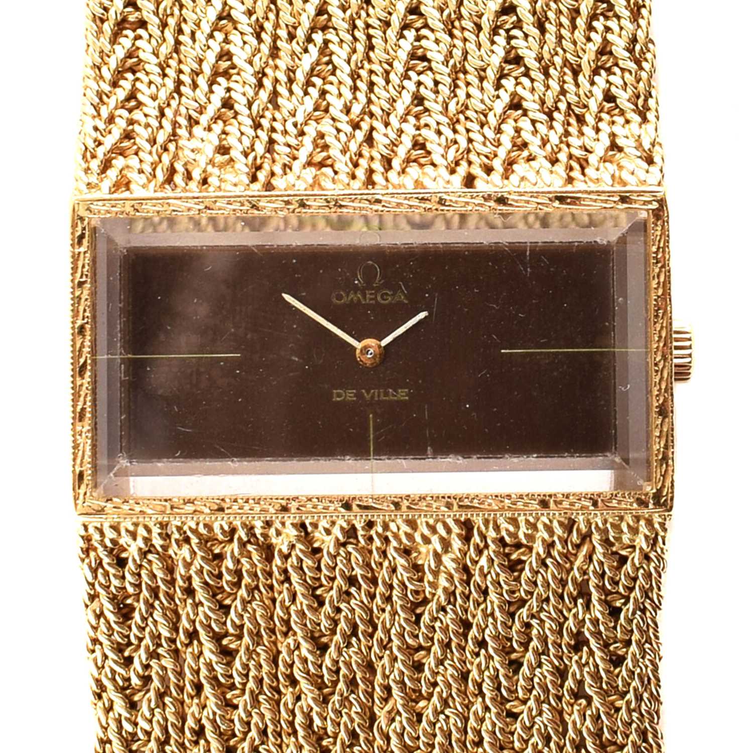 88 - A 1970s 18ct gold Omega De Ville manual wind bracelet watch, 