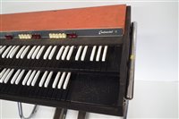 Lot 67 - Vox continental II twin keyboard with pedal legs and cables, also a Vox fuzz pedal