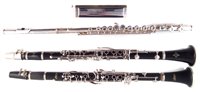 Lot 30 - Armstrong clarinet, Buffet clarinet, Lafleur flute, Hohner 64 chromonica